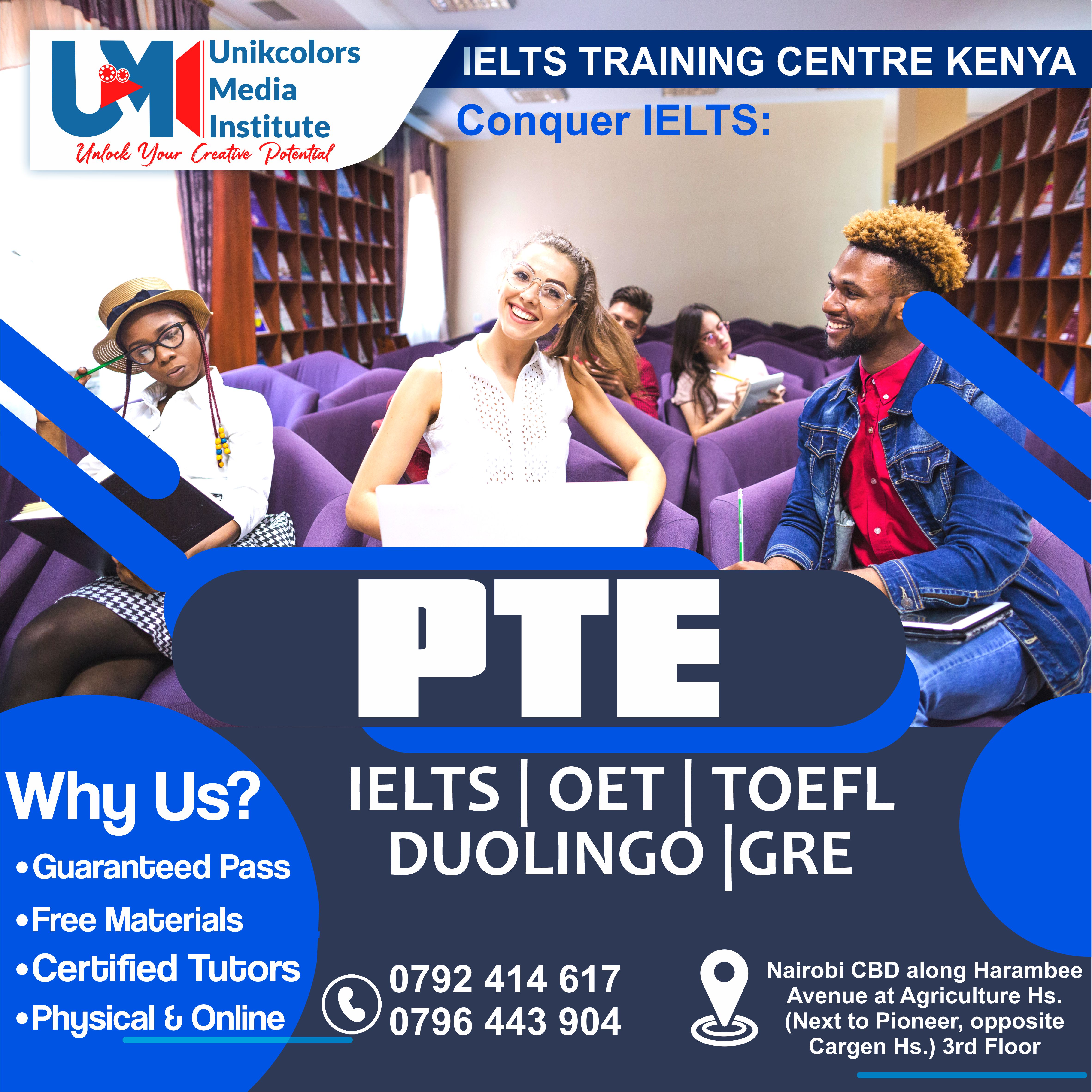 IELTS TRAINING CENTRE KENYA - IELTS PREPARATION | OET | TOEFL | PTE | GRE | DUOLINGO